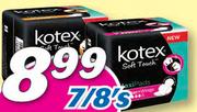 Kotex Soft Touch Maxi Pads With Wings Assorted-7/8's Each