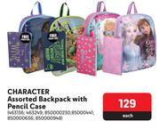 Character Assorted Backpack With Pencil Case-Each