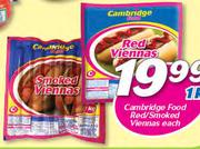 Cambridge Food Red/Smoked Viennas-1Kg Each