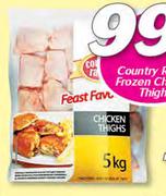 Country Range Frozen Chicken Thighs-5Kg