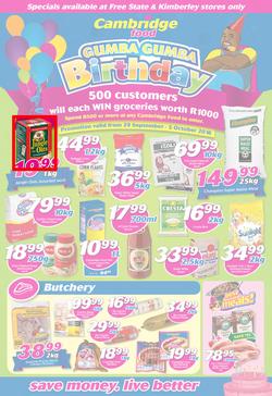 Cambridge Food Free State & Kimberley : Birthday (29 Sep - 5 Oct 2016), page 1