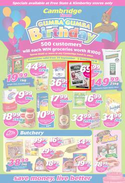 Cambridge Food Free State & Kimberley : Birthday (29 Sep - 5 Oct 2016), page 1
