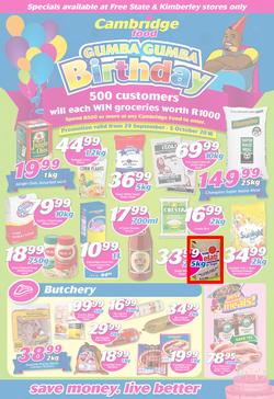 Cambridge Food Free State & Kimberley : Birthday (29 Sep - 5 Oct 2016), page 1