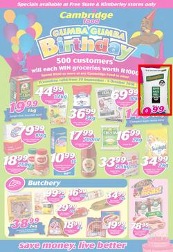 Cambridge Food Free State & Kimberley : Birthday (29 Sep - 5 Oct 2016), page 1