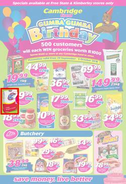 Cambridge Food Free State & Kimberley : Birthday (29 Sep - 5 Oct 2016), page 1