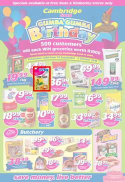 Cambridge Food Free State & Kimberley : Birthday (29 Sep - 5 Oct 2016), page 1