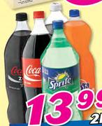 Coca-Cola Regular/Light/Zero/Sprite/Fanta Soft Drink Assorted-2Ltr Each