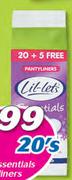 Lil-Lets Essentials Pantyliners-20's