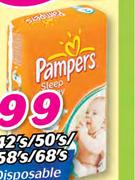 Pampers Sleep And Play Disposable Nappies Assorted-42's/50's/58's/68's Each
