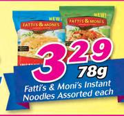 Fatti's And Moni's Instant Noodles Assorted-78g