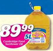 Cambridge Food Sunflower Oil-5Ltr