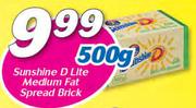 Sunshine D Lite Medium Fat Spread Brick-500g