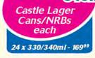 Castle Lager Cans/NRBs-24 x 330/340ml