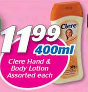 Clere Hand And Body Lotion Assorted-400ml