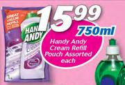 Handy Andy Cream Refill Pouch Assorted-750ml