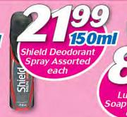 Shield Deodorant Spray Assorted-150ml 