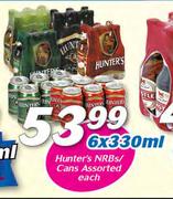 Hunter's NRBs/Cans Assorted-6 x 330ml Each