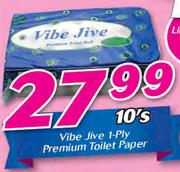 Vibe Jive 1 Ply Premium Toilet Paper-10's