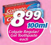 Colgate Regular/Gel Toothpaste-100ml Each