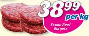 Econo Beef Burgers-Per Kg