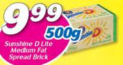 Sunshine D Lite Medium Fat Spread Brick-500g