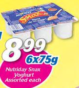 Nutriday Snax Yoghurt Assorted-6x75g Each