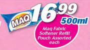 Maq Fabric Softener Refill Pouch Assorted-500ml Each
