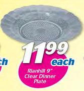 Rianhill 9" Clear Dinner Plate-Each