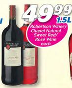Robertson Winery Chapel Natural Sweet Red/Rose Wine-1.5Ltr Each
