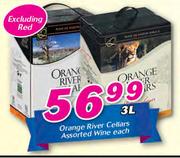 Orange River Cellars Assorted Wine(Excluding Red)-3Ltr Each