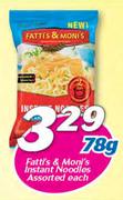 Fatti's & Moni's Instant Noodles Assorted-78g