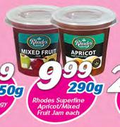 Rhodes Superfine Apricot/Mixed Fruit Jam-290g Each