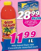 Wild Island Dairy Mix Concentrate Assorted-1Ltr