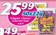 Twiggles Cheese/Assorted Naks-50 x 22g Each