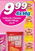 Willards Cheese Puffs/Flings-4 x 14g Each