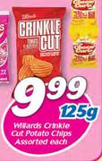 Willards Crinkle Cut Potato Chips Assorted-125g