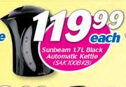 Sunbeam 1.7Ltr Black Automatic Kettle S4K100BKB