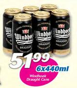 Windhoek Draught Cans-6 x 440ml
