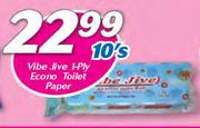 Vibe Jive 1 Ply Econo Toilet Paper-10's