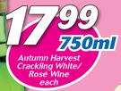 Autumn Harvest Crackling White/Rose Wine-750ml Each