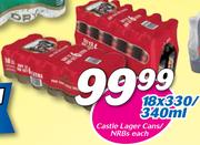 Castle Lager Cans/NRB's-18x330/340ml Each