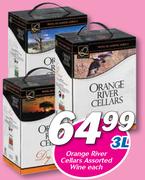 Orange River Cellars Assorted Wine-3Ltr Each