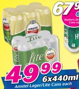 Amstel Lager/Lite Cans-6x440ml