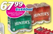 Hunter's Dry/Gold Cans-6x440ml