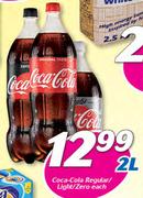 Coca-Cola Regular/Light/Zero-2Ltr Each