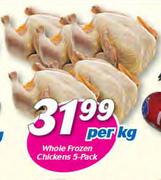 Whole Frozen Chickens 5 Pack-Per Kg