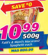 Fatti's & Moni's Macaroni/Spaghetti-500g Each