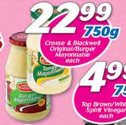 Crosse & Blackwell Original/Burger Mayonnaise-750g Each