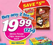Simba Potato Chips Assorted-2x125g Each
