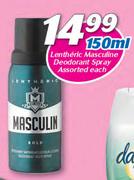 Lentheric Masculine Deodorant Spray Assorted-150ml